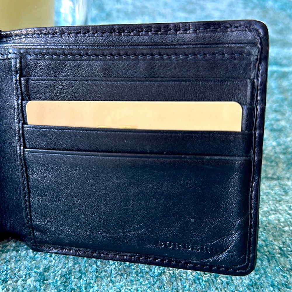 BURBERRY BLACK CHECKED LEATHER WALLET UNISEX - Picture 5 of 10
